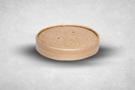 26/32oz-Fit Brown/Kraft Paper Recyclable Soup Lids